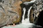 Massagem em uma jaccuzzi natural no Parque Nacional Radal Siete Tazas, no centro-sul do Chile